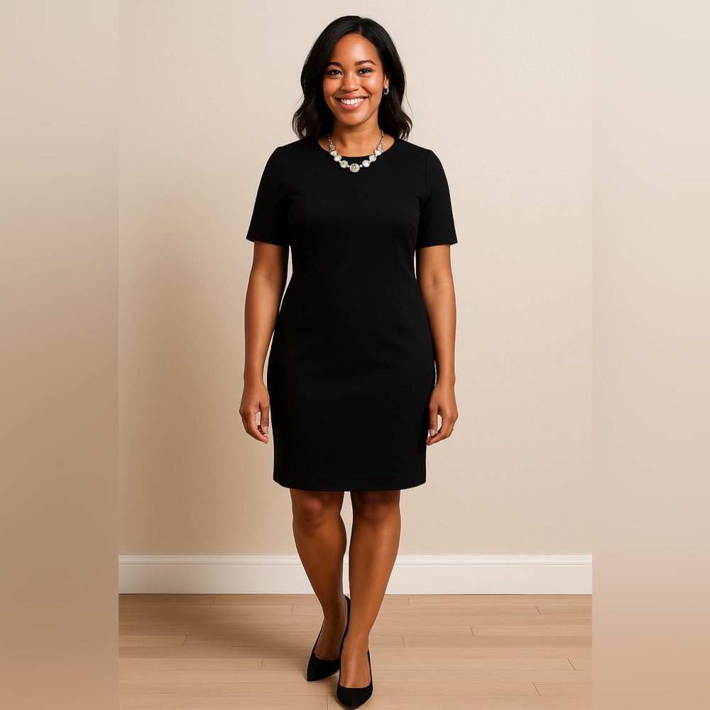 Business Casual or Dressy Lands' End Classic Black Mini Dress Size Medium